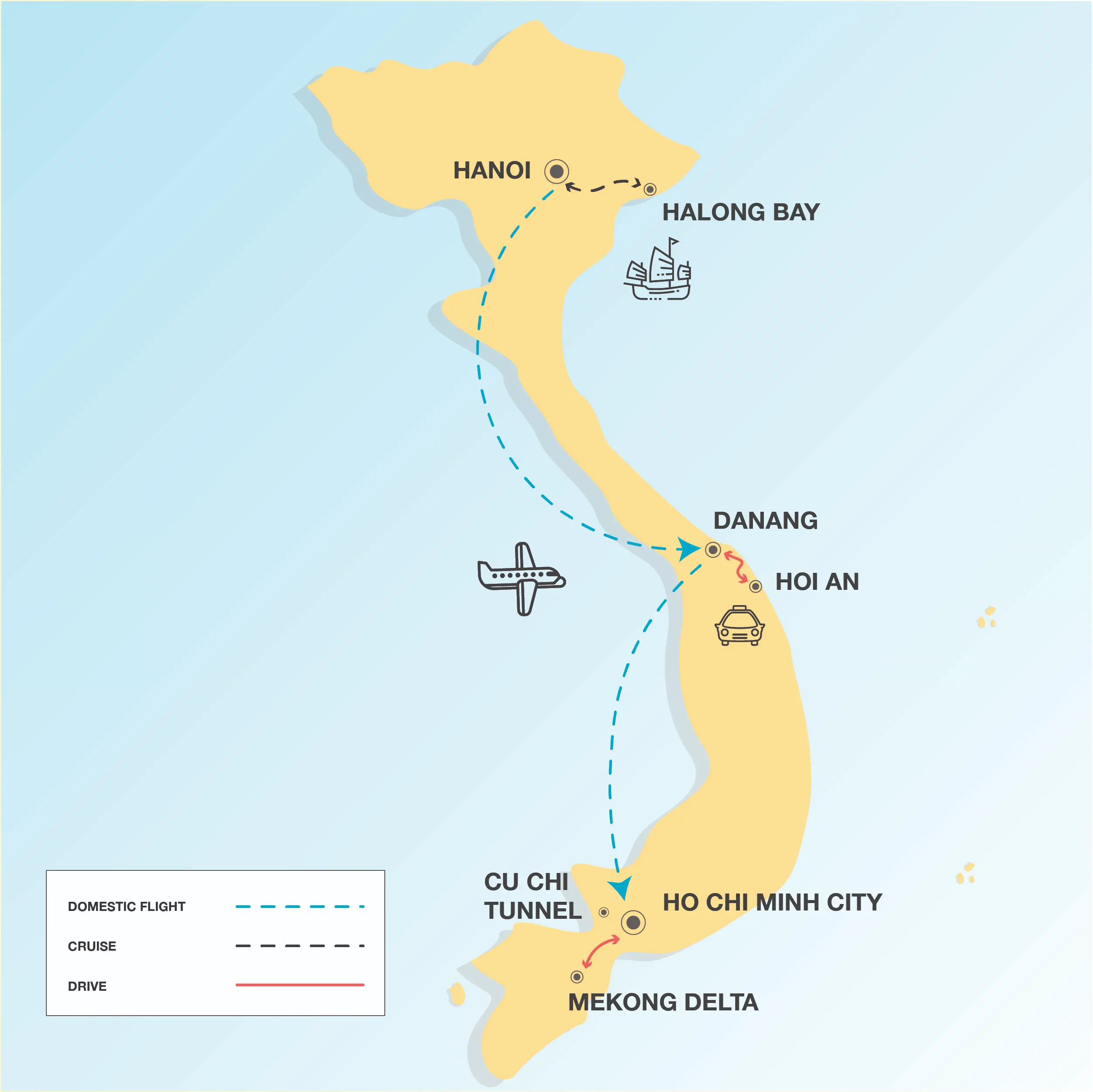 Map 10d highlights of vn landtour