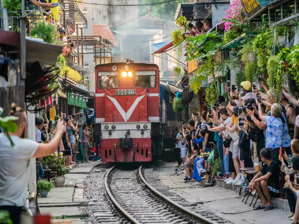 Train street in hanoi vietnam